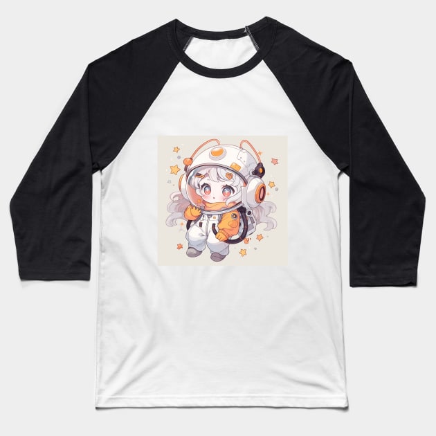 chibi astronaut girl Baseball T-Shirt by WabiSabi Wonders